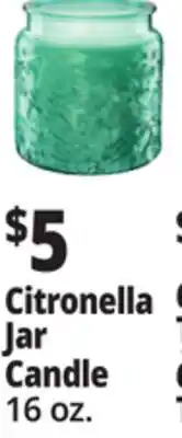 Ocean State Job Lot Citronella Jar Candle offer