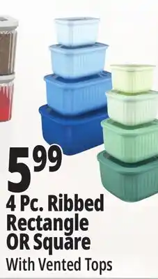 Ocean State Job Lot 4 Pc. Ribbed Rectangle OR Square offer