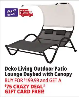 Ocean State Job Lot Deko Living Patio Lounge Daybed with Canopy Black/White offer