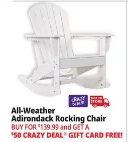 Ocean State Job Lot All-Weather Adirondack Rocking Chair White offer