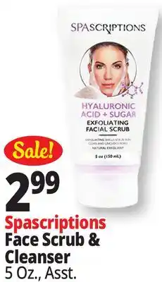 Ocean State Job Lot SpaScriptions Hyaluronic Acid + Sugar Exfoliating Facial Scrub 5 oz offer