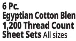 Ocean State Job Lot 6 Pc. Egyptian Cotton Blend 1,200 Thread Count Sheet Sets offer