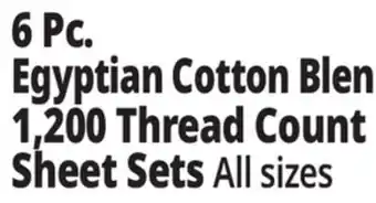 Ocean State Job Lot 6 Pc. Egyptian Cotton Blend 1,200 Thread Count Sheet Sets offer
