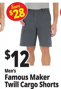 Ocean State Job Lot Men's Famous Maker Twill Cargo Shorts offer