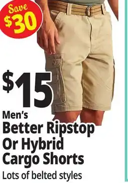 Ocean State Job Lot Men's Better Ripstop Or Hybrid Cargo Shorts offer