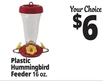 Ocean State Job Lot Plastic Hummingbird Feeder offer