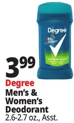 Ocean State Job Lot Degree Men's & Women's Deodorant offer