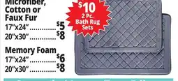 Ocean State Job Lot Microfiber, Cotton or Faux Fur offer