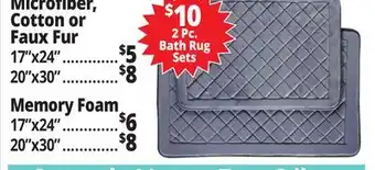 Ocean State Job Lot Microfiber, Cotton or Faux Fur offer