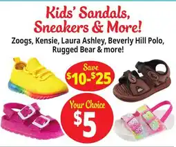 Ocean State Job Lot Kids' Sandals Sneakers & More! offer
