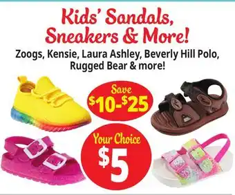 Ocean State Job Lot Kids' Sandals Sneakers & More! offer