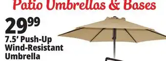 Ocean State Job Lot 7.5' Wind Resistant Steel Patio Umbrella with Push Lift offer