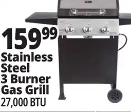 Ocean State Job Lot Stainless Steel 3 Burner Gas Grill offer