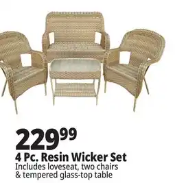 Ocean State Job Lot 4 Piece Resin Wicker Patio Set offer