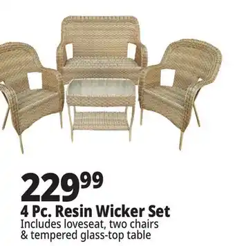 Ocean State Job Lot 4 Piece Resin Wicker Patio Set offer