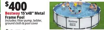 Ocean State Job Lot Bestway 15' x 48 Steel Pro Max Above Ground Pool Set offer