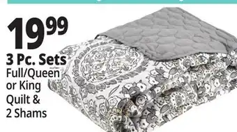 Ocean State Job Lot 3 Pc. Sets Full/Queen or King Quilt & 2 shams offer