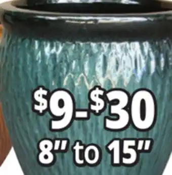 Ocean State Job Lot 8 to 15 Outdoor Glazed Ceramic Planters offer