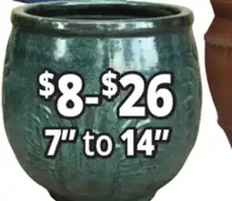 Ocean State Job Lot 7 to 14 Outdoor Glazed Ceramix Planters offer