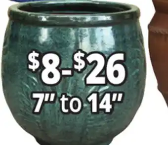 Ocean State Job Lot 7 to 14 Outdoor Glazed Ceramix Planters offer