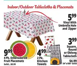 Ocean State Job Lot Indoor/Outdoor Tablecloths & Placemats offer