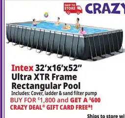 Ocean State Job Lot Intex 32'x16'x52 Ultra XTR Frame Rectangular Pool offer