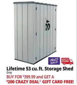 Ocean State Job Lot Lifetime 53 cu. ft. Storage Shed Gray offer