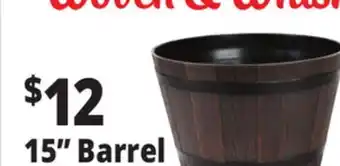 Ocean State Job Lot Whiskey Barrel Resin Planter 15 offer