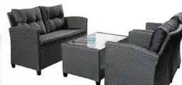 Ocean State Job Lot Outdoor 4-Piece Resin Wicker Patio Set Black/Black offer