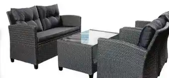 Ocean State Job Lot Outdoor 4-Piece Resin Wicker Patio Set Black/Black offer