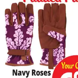 Ocean State Job Lot Garden Grove Women's Cushioned Palm Synthetic Leather Burgundy Floral Garden Glove offer