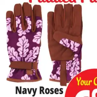 Ocean State Job Lot Garden Grove Women's Cushioned Palm Synthetic Leather Burgundy Floral Garden Glove offer