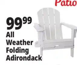 Ocean State Job Lot All-Weather Folding Adirondack Chair White offer