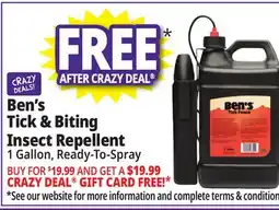 Ocean State Job Lot Ben's Tick & Biting Insect Repellent offer
