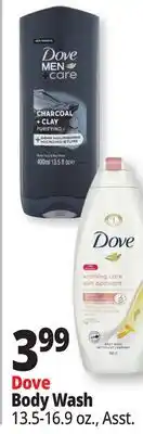 Ocean State Job Lot Dove Men + Care Charcoal + Clay Body Face & Hair Wash 13.5 oz offer