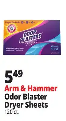 Ocean State Job Lot Arm & Hammer Fresh Burst Scent Odor Blasters Dryer Sheets 120 Count offer
