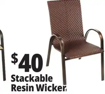 Ocean State Job Lot Outdoor Living Accents Resin Wicker Stackable Chair offer