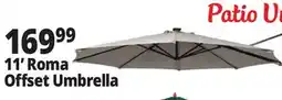 Ocean State Job Lot 11' Roma Offset Patio Umbrella with Solar LED Lights Beige offer