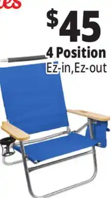 Ocean State Job Lot 4-Position Copa High Back Beach Chair offer