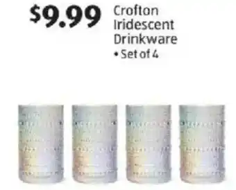 Aldi Crofton iridescent drinkware offer