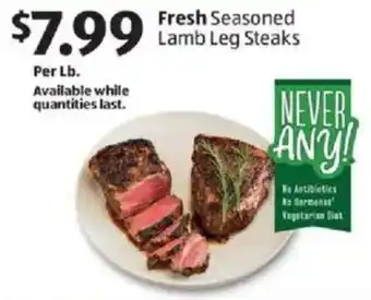 Aldi Fresh seasoned lamb leg steaks offer
