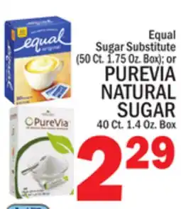 C Town PUREVIA NATURAL SUGAR 40 Ct. 1.4 Oz. Box offer