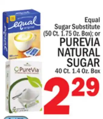 C Town PUREVIA NATURAL SUGAR 40 Ct. 1.4 Oz. Box offer
