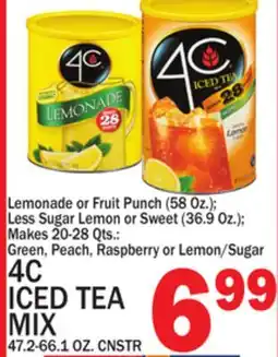 C Town 4C ICED TEA MIX, 47.2-66.1 OZ. CNSTR offer