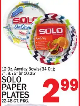C Town SOLO PAPER PLATES 22-48 CT. PKG offer