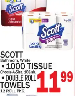 C Town SCOTT BATHROOM, WHITE 1000 TISSUE SIZE offer