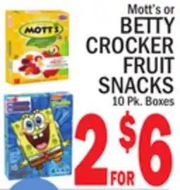 C Town BETTY CROCKER FRUIT SNACKS offer