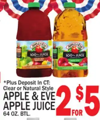 C Town APPLE & EVE APPLE JUICE offer