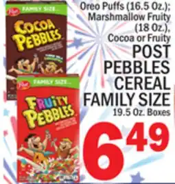 C Town POST PEBBLES CEREAL FAMILY SIZE 19.5 Oz. Boxes offer