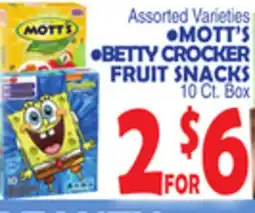 Bravo Supermarkets MOTT'S, BETTY CROCKER FRUIT SNACKS offer